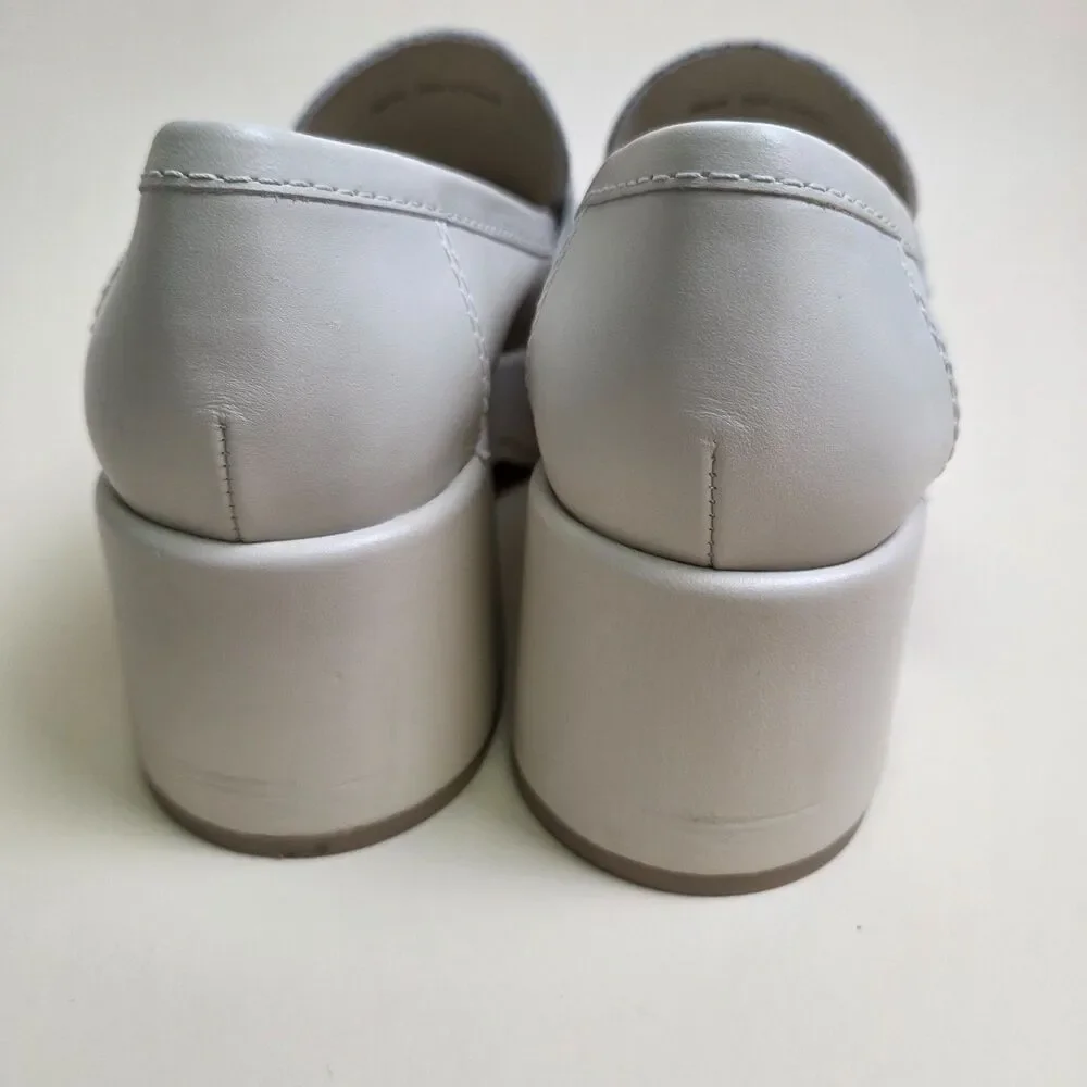 Dolce Vita Yanni Cream Chunky Platform Loafers Size 7.5